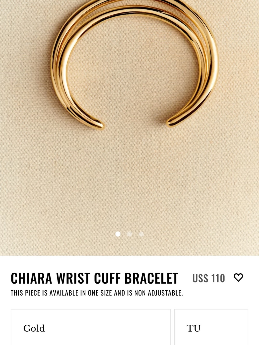 Chiara wrist cuff bracelet - Picture 2 of 4